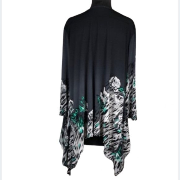 2/$30 Picadilly Fashion Slinky Cardigan Size XL Open Front Floral Animal Print - Picture 3 of 15